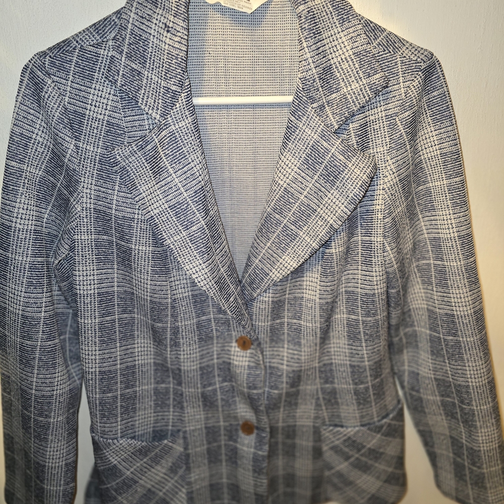 Women's Blue Plaid Blazer